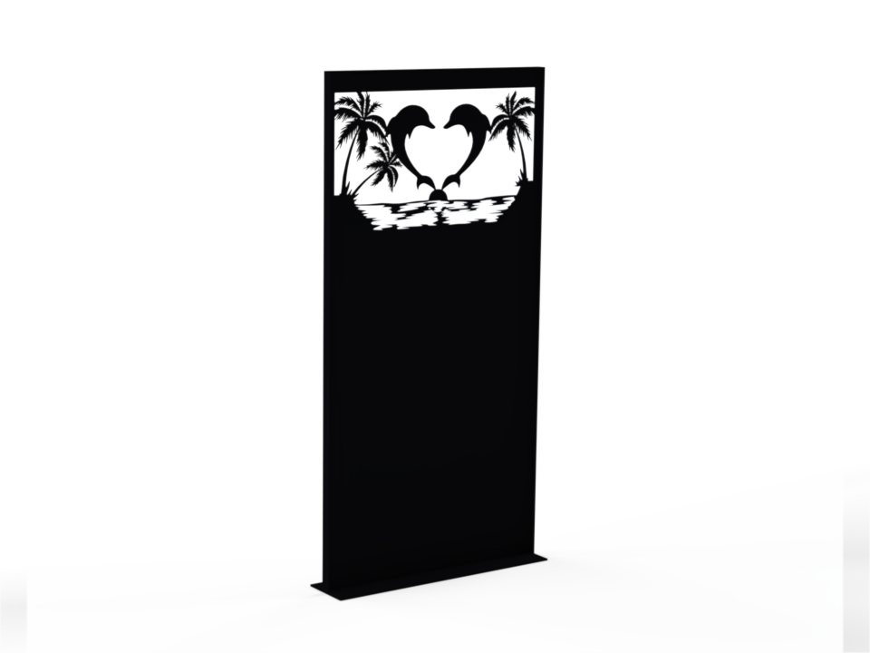 Sichtschutzwand Delfin Palme