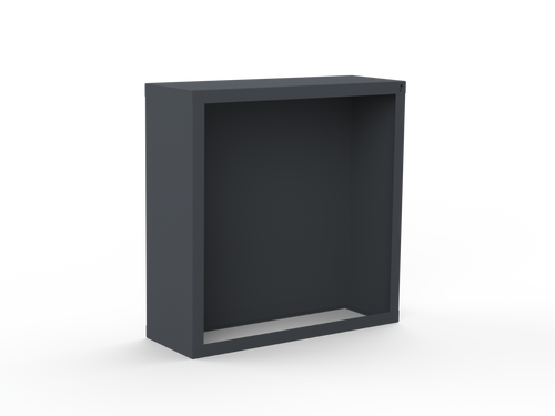 Kaminholzregal pulverbeschichtet RAL7035 mit Rückwand und Seitenwand links/rechts