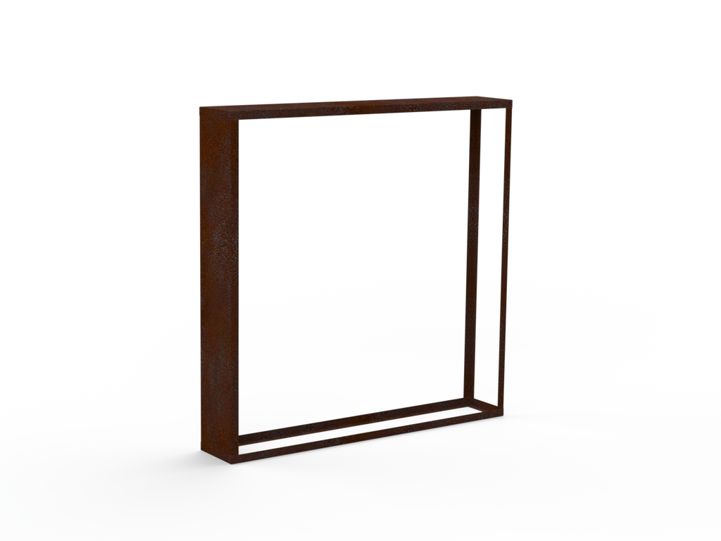 Kaminholzregal Edelrost mit Seitenwand links