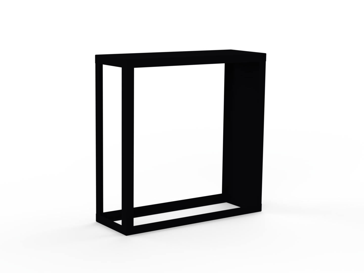 Kaminholzregal pulverbeschichtet RAL9005 mit Seitenwand rechts