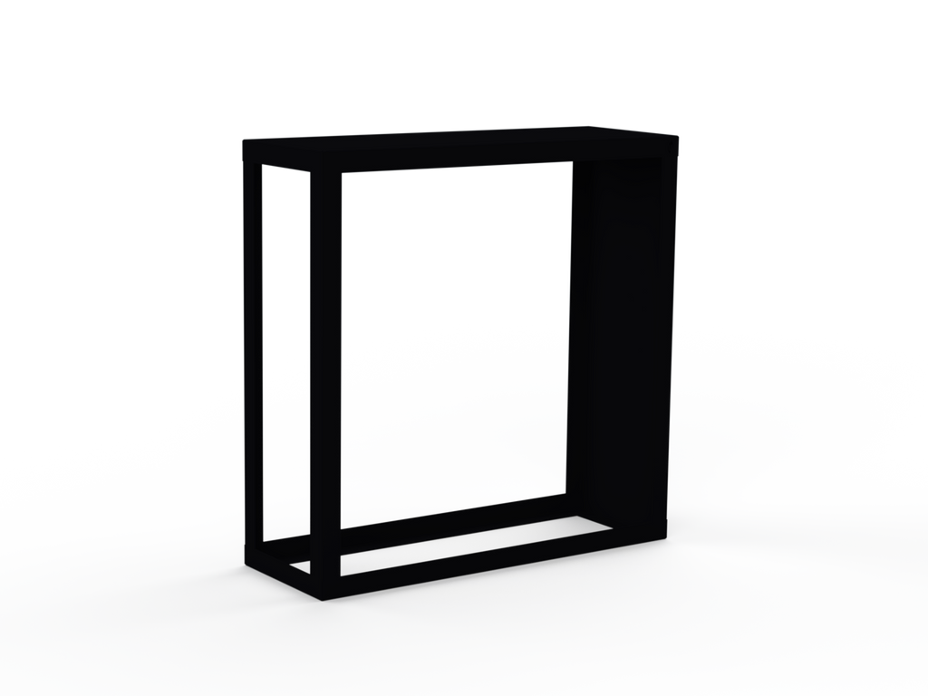 Kaminholzregal pulverbeschichtet RAL9005 mit Seitenwand rechts