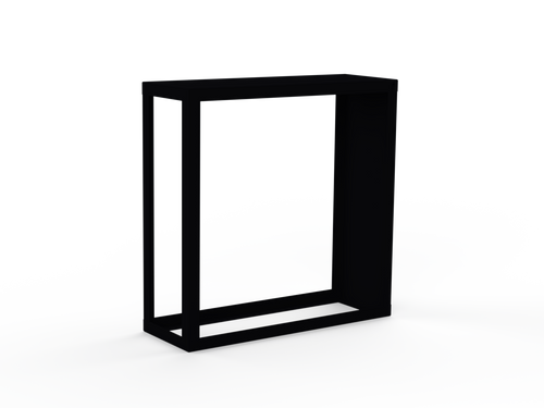 Kaminholzregal pulverbeschichtet RAL9005 mit Seitenwand rechts