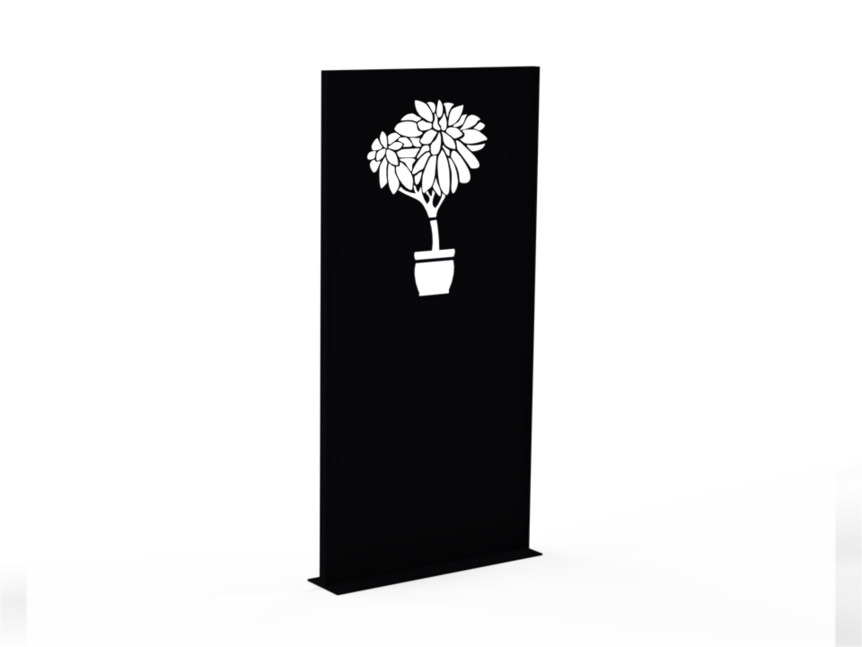 Sichtschutzwand - Motiv Baum Topf - Variante