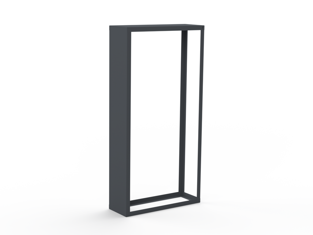 Kaminholzregal pulverbeschichtet RAL7035 mit Seitenwand links