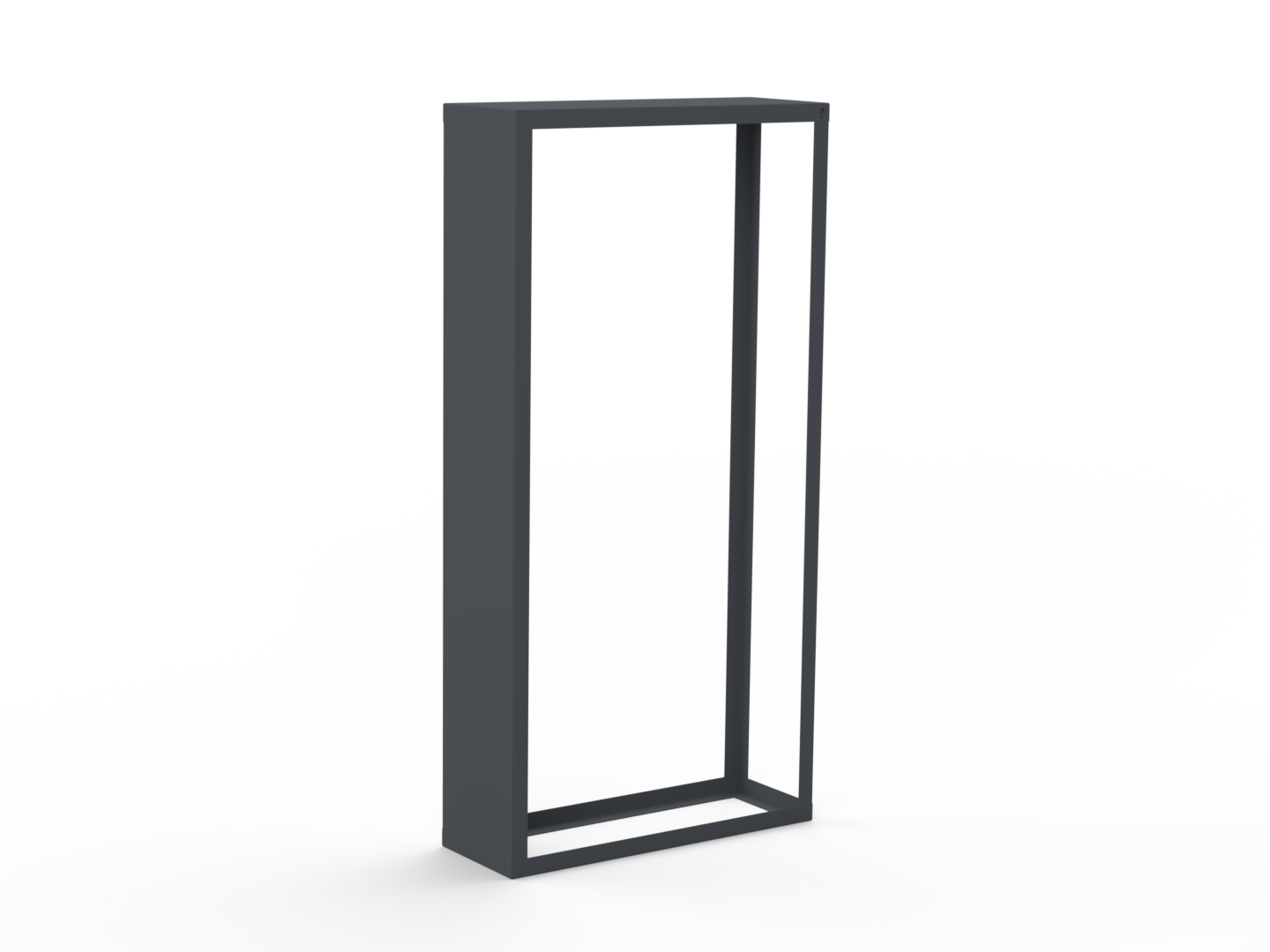 Kaminholzregal pulverbeschichtet RAL7035 mit Seitenwand links - Variante