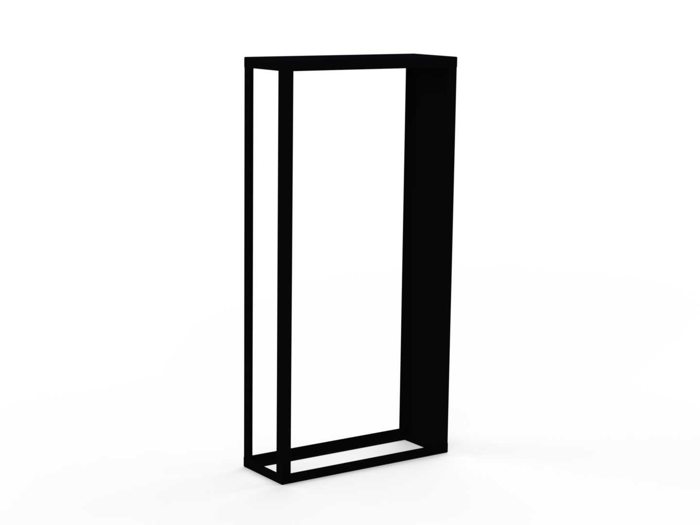 Kaminholzregal - Schwarz matt - Rechte Seitenwand