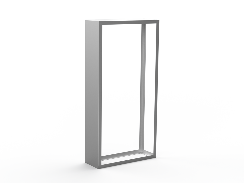 Kaminholzregal - gebürsteter Edelstahl - Linke Seitenwand