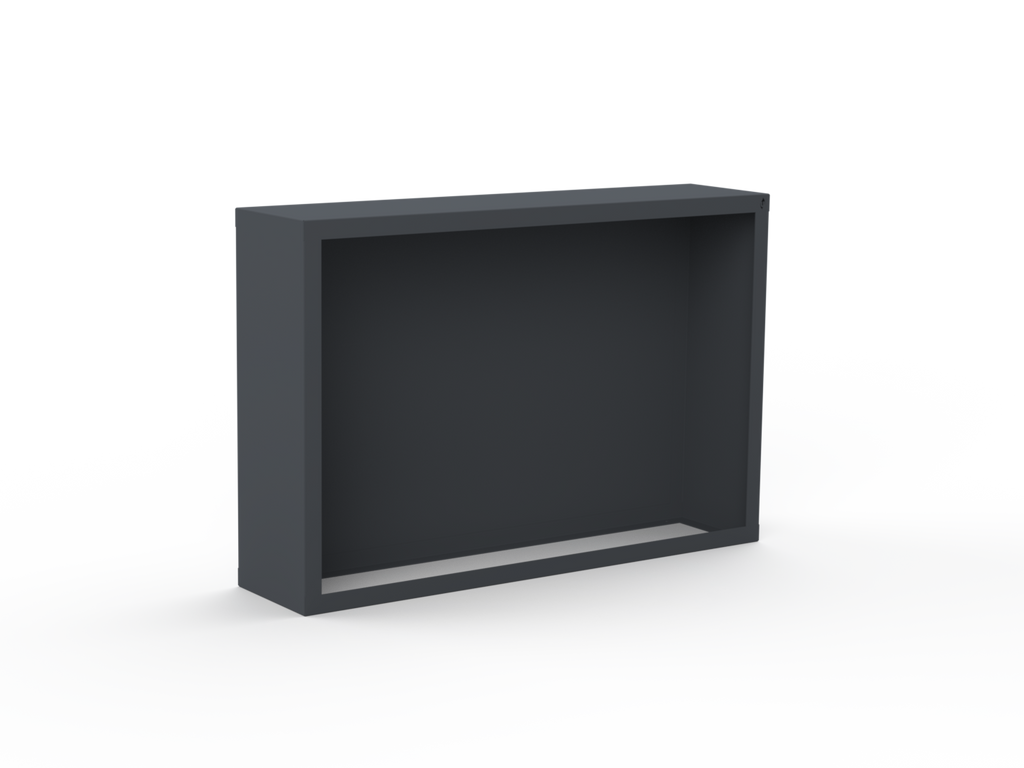 Kaminholzregal pulverbeschichtet RAL7035 mit Rückwand und Seitenwand links/rechts