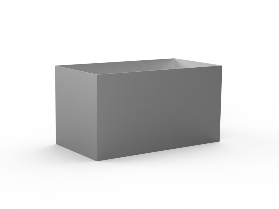 Hochbeet - gebürsteter Edelstahl - ohne Abschlusskante