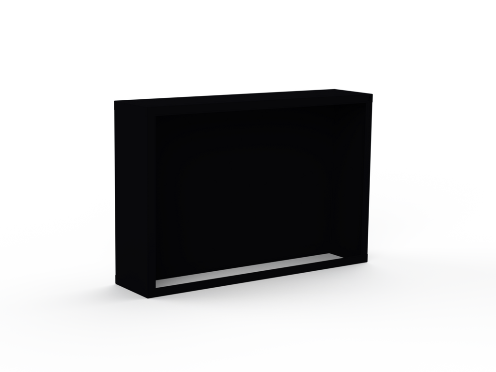 Kaminholzregal pulverbeschichtet RAL9005 mit Rückwand und Seitenwand links/rechts - Variante