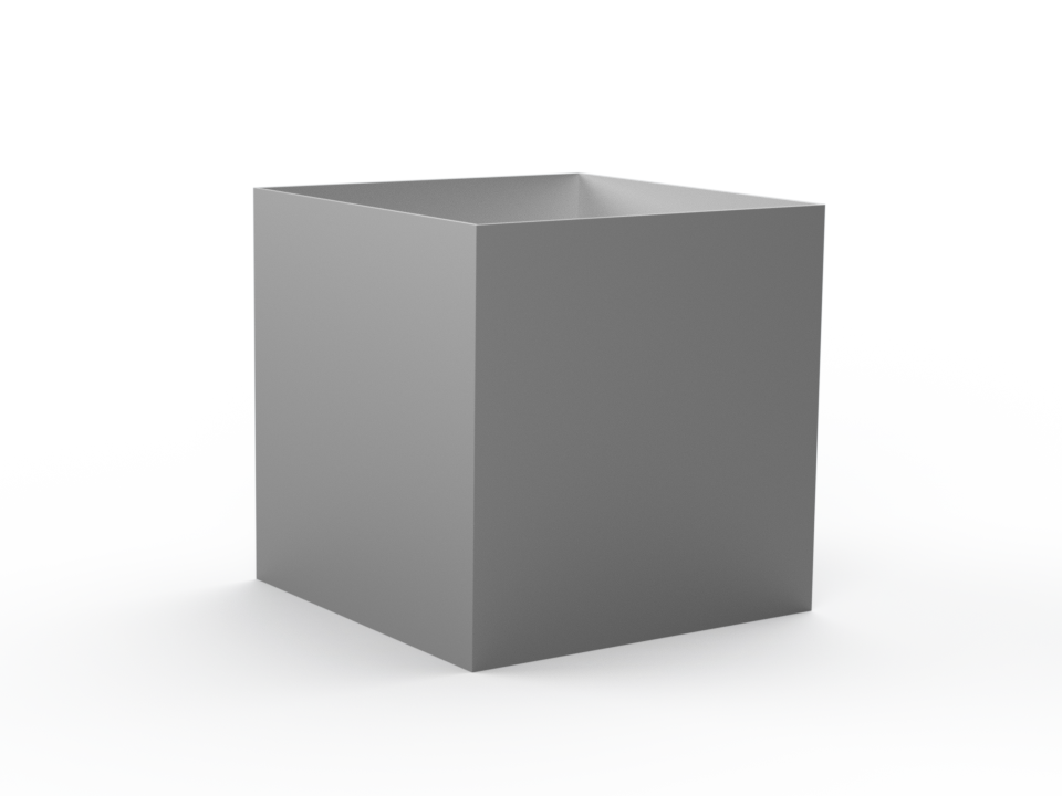 Pflanzentopf pulverlackiert RAL7035 mit Boden