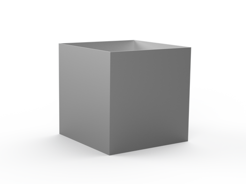 Pflanzentopf pulverlackiert RAL7035 mit Boden