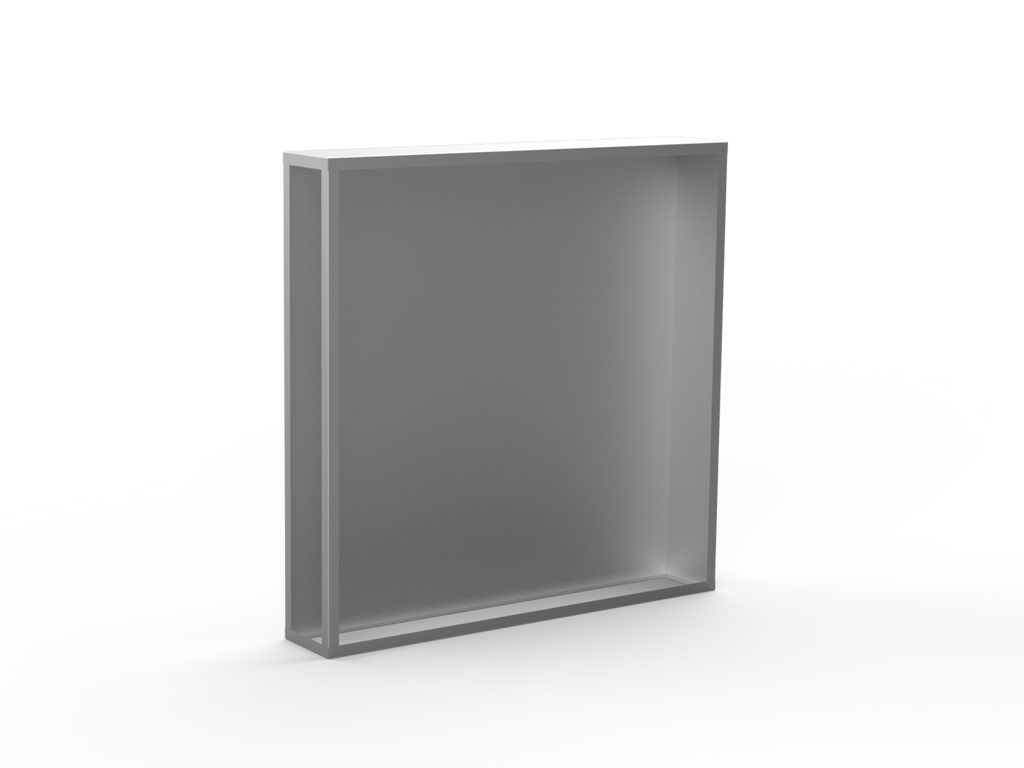 Kaminholzregal CNS gebürstet mit Rückwand und Seitenwand rechts