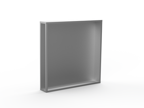 Kaminholzregal CNS gebürstet mit Rückwand und Seitenwand rechts