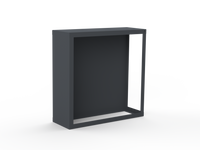 Kaminholzregal pulverbeschichtet RAL7035 mit Rückwand und Seitenwand links