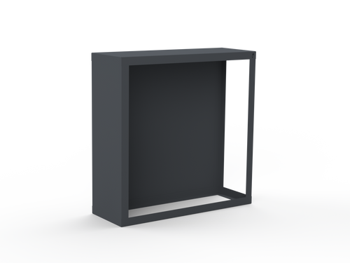 Kaminholzregal pulverbeschichtet RAL7035 mit Rückwand und Seitenwand links