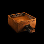 Feuerschale Edelrost 4-Eck 80 tief