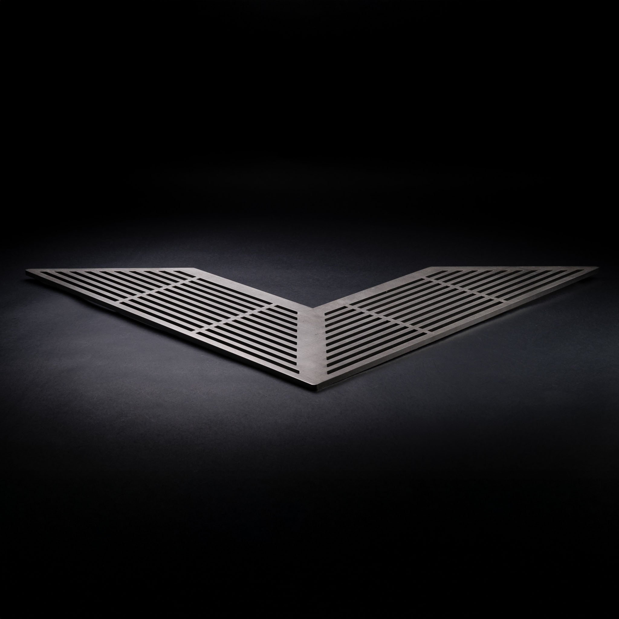 Grillplatte geschlitzt - Edelstahl 10mm massiv - Passend für Feuerschale Quadrat 100 - Variante