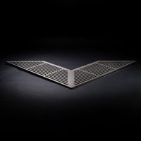 Grillplatte geschlitzt - Edelstahl 10mm massiv - Passend für Feuerschale Quadrat 100 - Variante