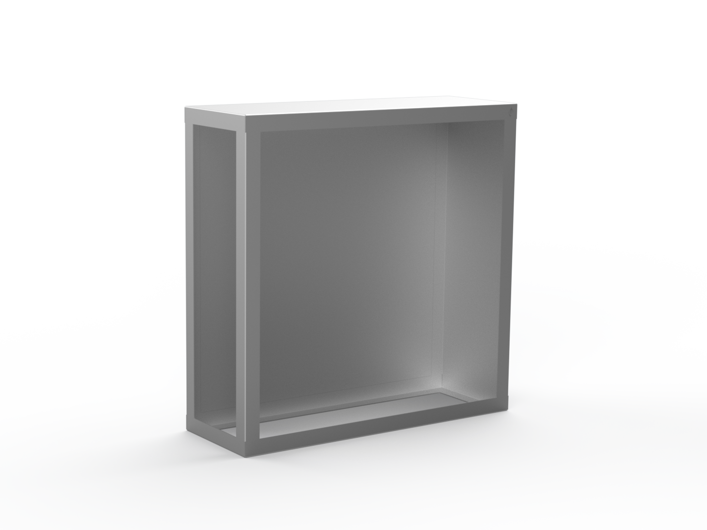 Kaminholzregal CNS gebürstet mit Rückwand und Seitenwand rechts