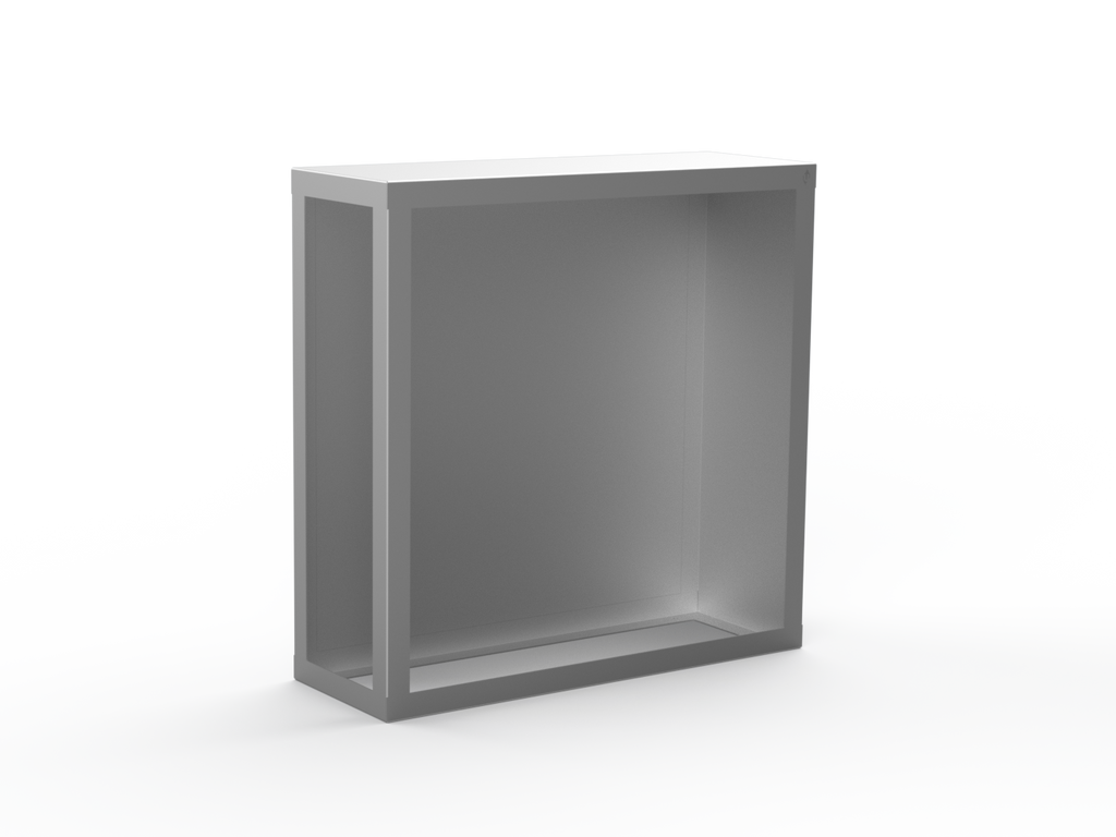 Kaminholzregal CNS gebürstet mit Rückwand und Seitenwand rechts - Variante