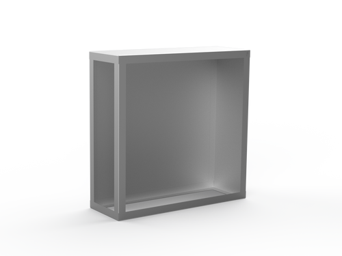 Kaminholzregal CNS gebürstet mit Rückwand und Seitenwand rechts