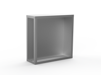 Kaminholzregal CNS gebürstet mit Rückwand und Seitenwand rechts