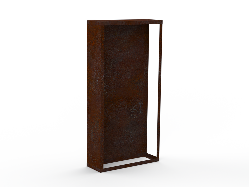 Kaminholzregal - natürliche Rostpatina - Rückwand+Seitenwand links - Variante
