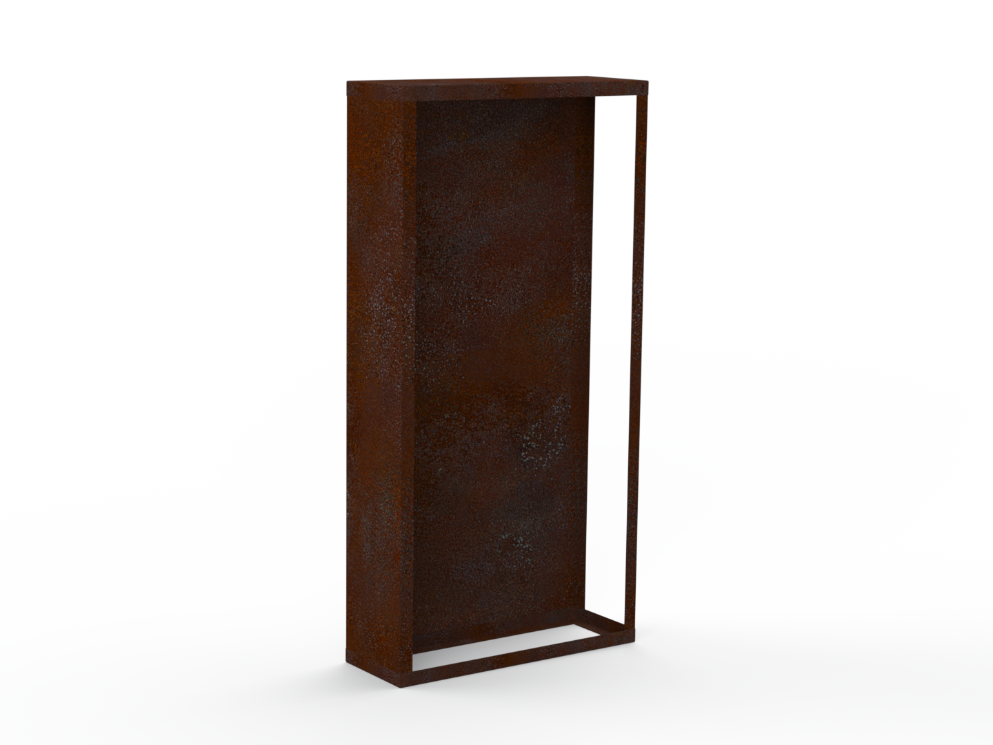 Kaminholzregal - natürliche Rostpatina - Rückwand+Seitenwand links - Variante