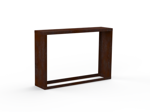 Kaminholzregal Edelrost mit Seitenwand links/rechts