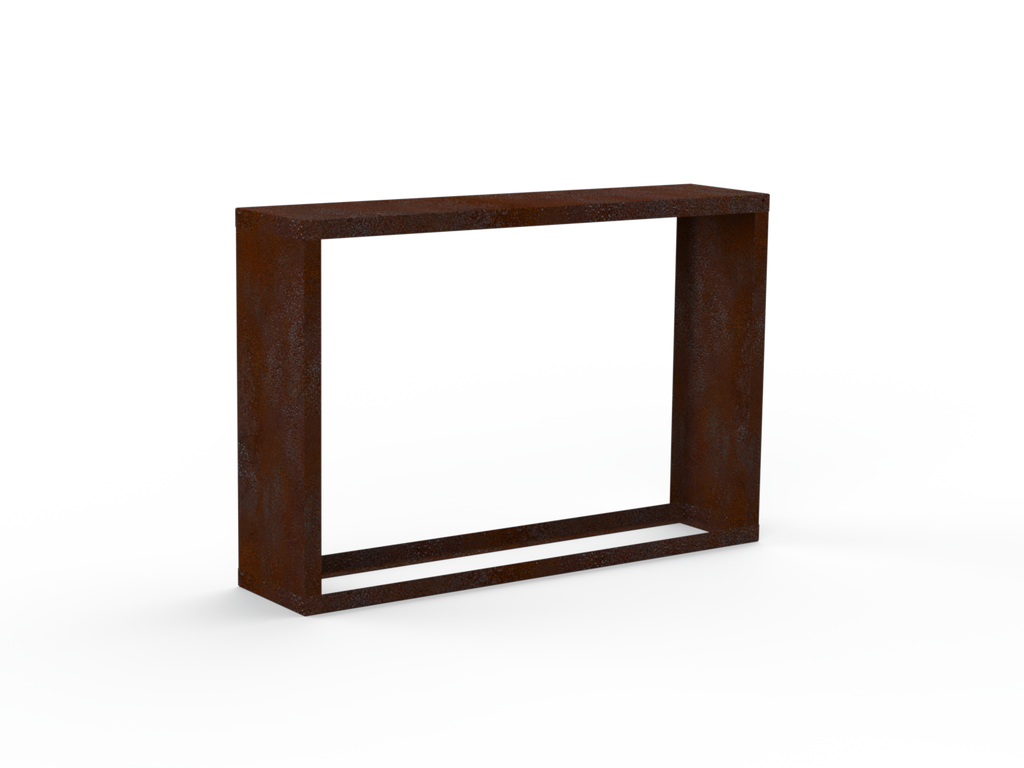 Kaminholzregal Edelrost mit Seitenwand links/rechts - Variante