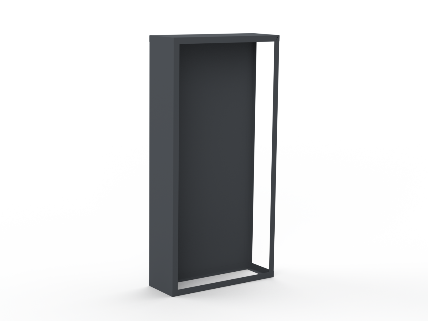 Kaminholzregal pulverbeschichtet RAL7035 mit Rückwand und Seitenwand links