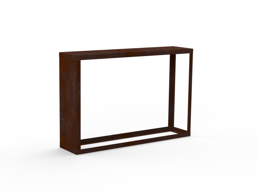 Kaminholzregal Edelrost mit Seitenwand links - Variante