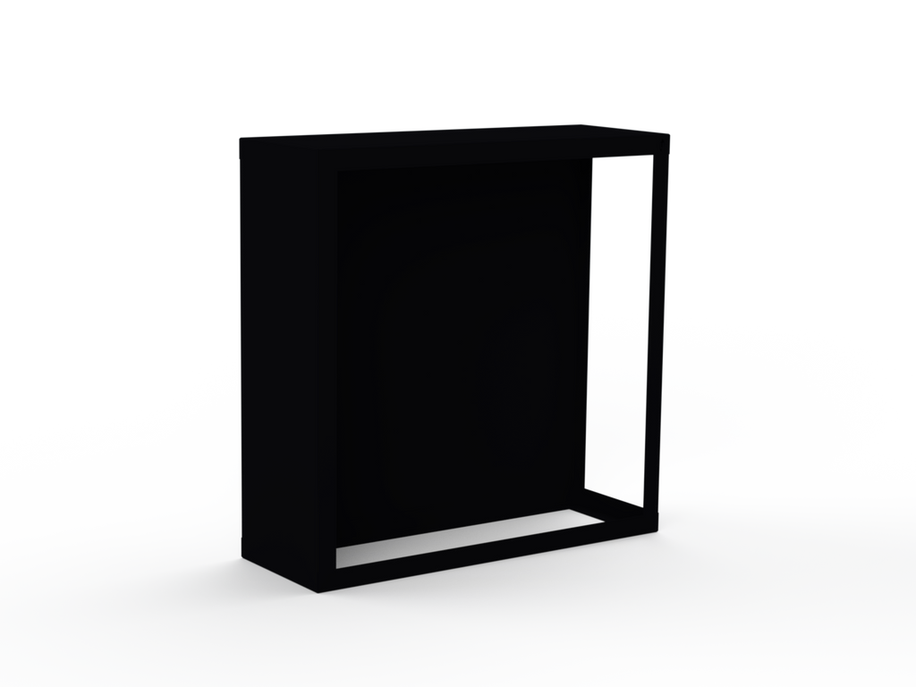 Kaminholzregal pulverbeschichtet RAL9005 mit Rückwand und Seitenwand links - Variante