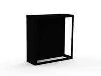 Kaminholzregal pulverbeschichtet RAL9005 mit Rückwand und Seitenwand links - Variante