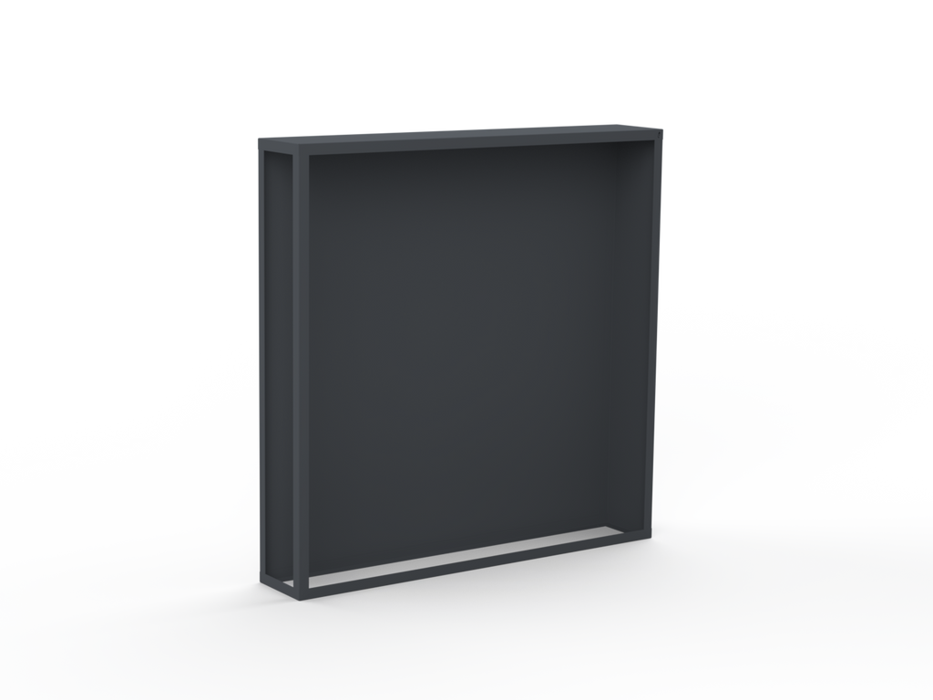 Kaminholzregal pulverbeschichtet RAL7035 mit Rückwand und Seitenwand rechts