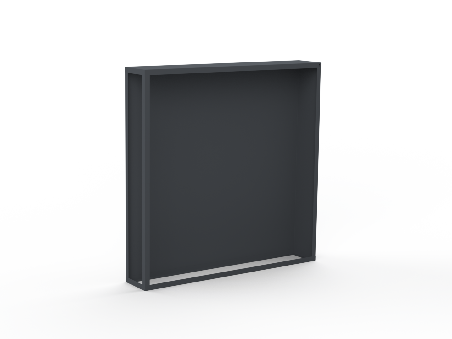 Kaminholzregal pulverbeschichtet RAL7035 mit Rückwand und Seitenwand rechts