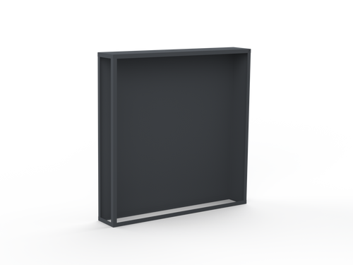 Kaminholzregal - Lichtgrau matt - Rückwand+Seitenwand rechts