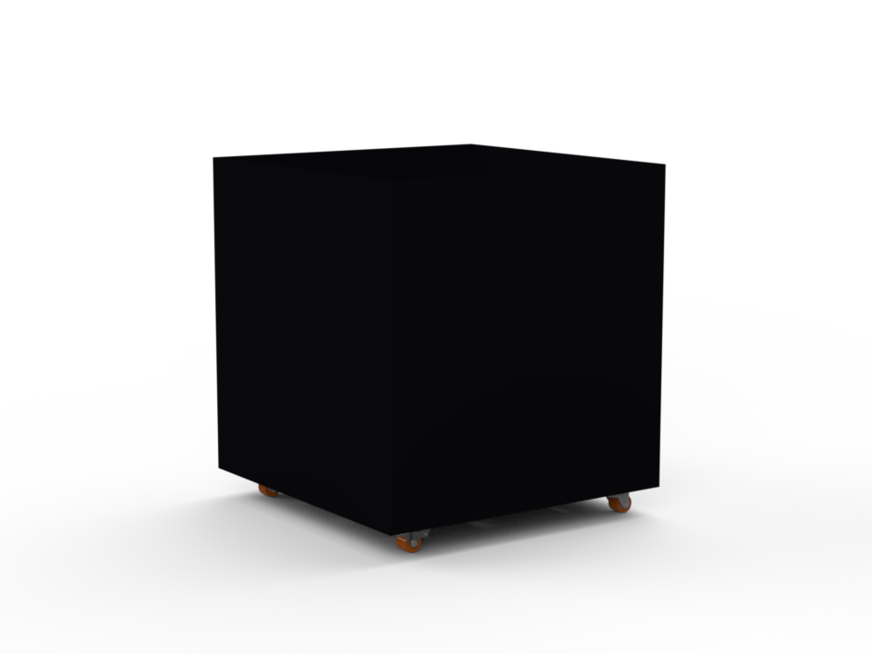 Pflanzentopf Cubo - Schwarz matt - mit Boden und Rollen - Variante