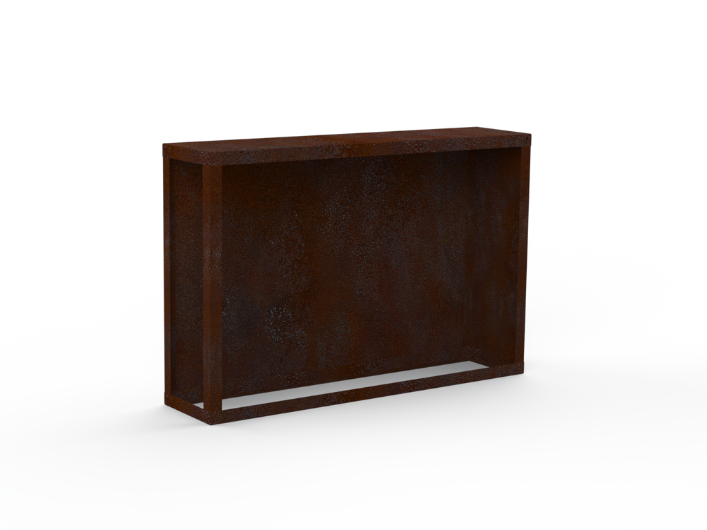 Kaminholzregal Edelrost mit Rückwand und Seitenwand links - Part 1