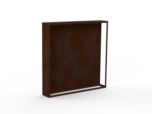 Kaminholzregal - natürliche Rostpatina - Rückwand+Seitenwand links