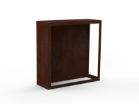 Kaminholzregal - natürliche Rostpatina - Rückwand+Seitenwand links - Variante