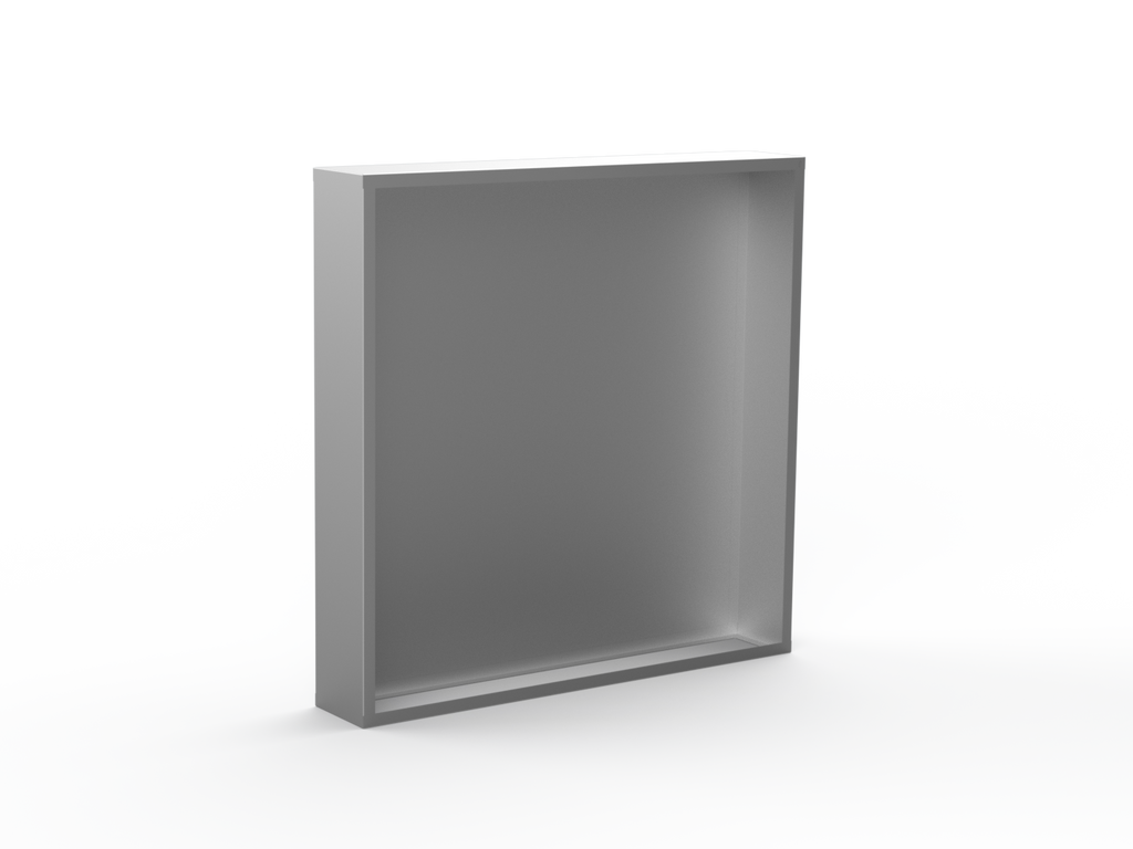 Kaminholzregal CNS gebürstet mit Rückwand und Seitenwand links/rechts