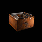 Feuerschale Edelrost 4-Eck 100 hoch