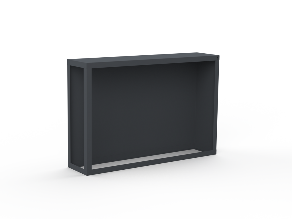 Kaminholzregal pulverbeschichtet RAL7035 mit Rückwand und Seitenwand rechts