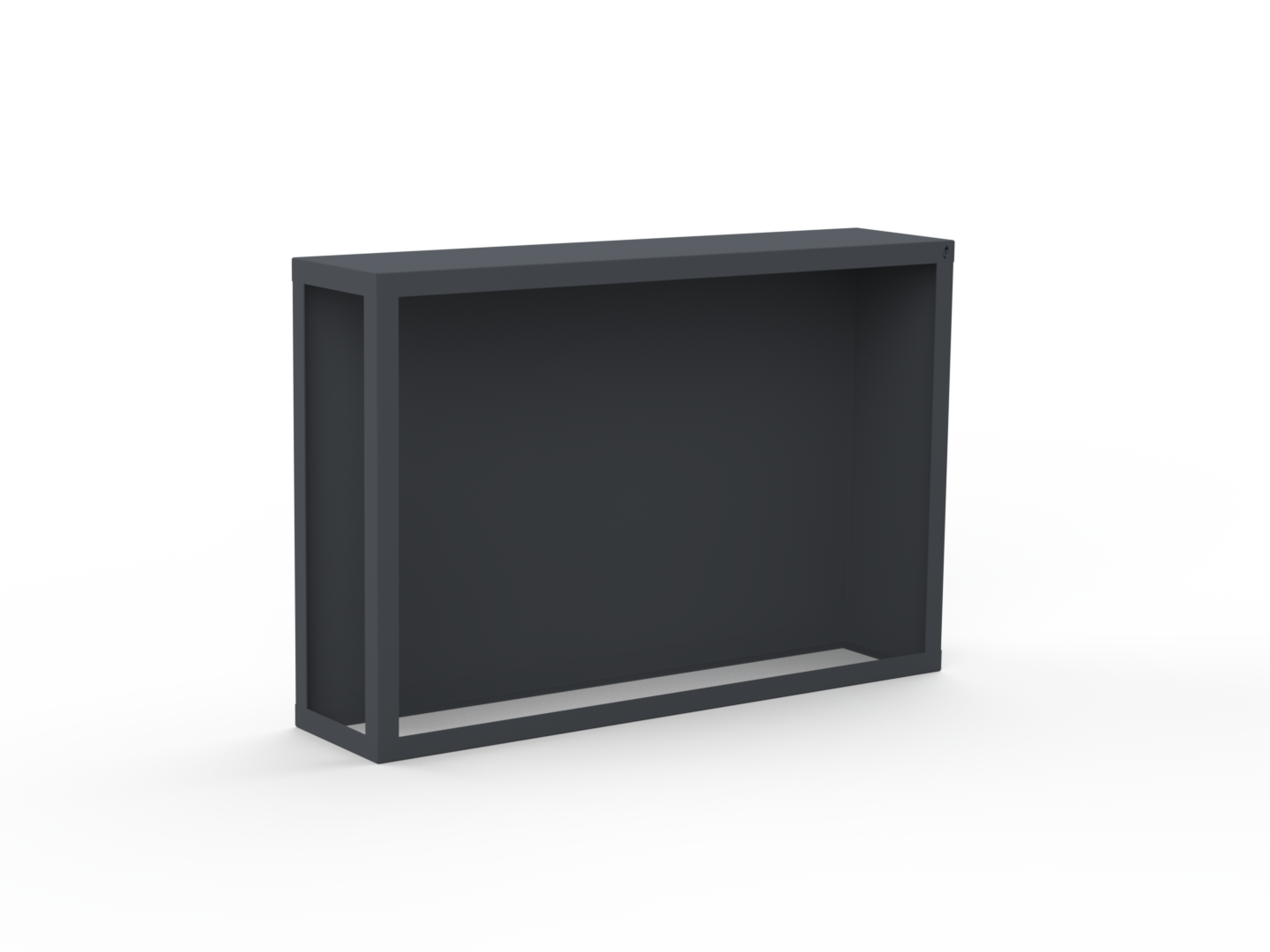 Kaminholzregal pulverbeschichtet RAL7035 mit Rückwand und Seitenwand rechts