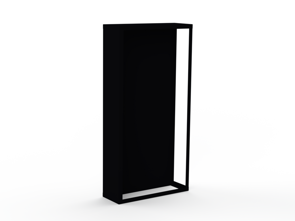 Kaminholzregal pulverbeschichtet RAL9005 mit Rückwand und Seitenwand links - Variante