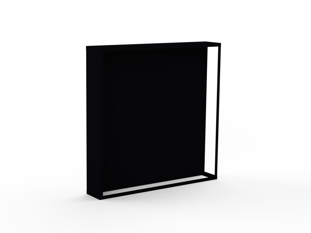 Kaminholzregal pulverbeschichtet RAL9005 mit Rückwand und Seitenwand links - Variante