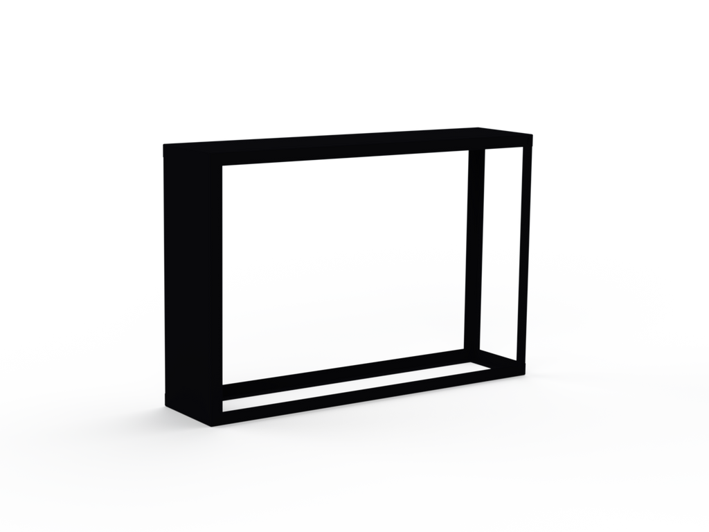 Kaminholzregal pulverbeschichtet RAL9005 mit Seitenwand links - Variante