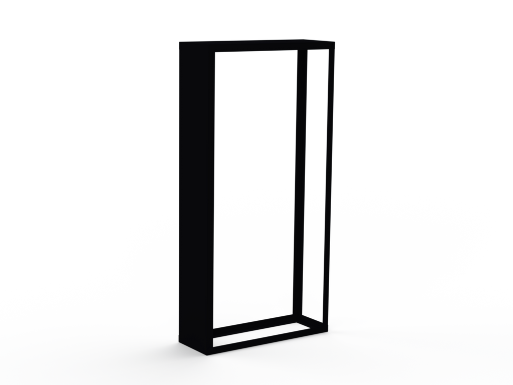 Kaminholzregal - Schwarz matt - Linke Seitenwand